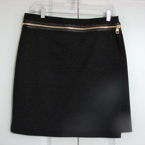 Salvatore Ferragamo Black A-Line Skirt with Gold Accent